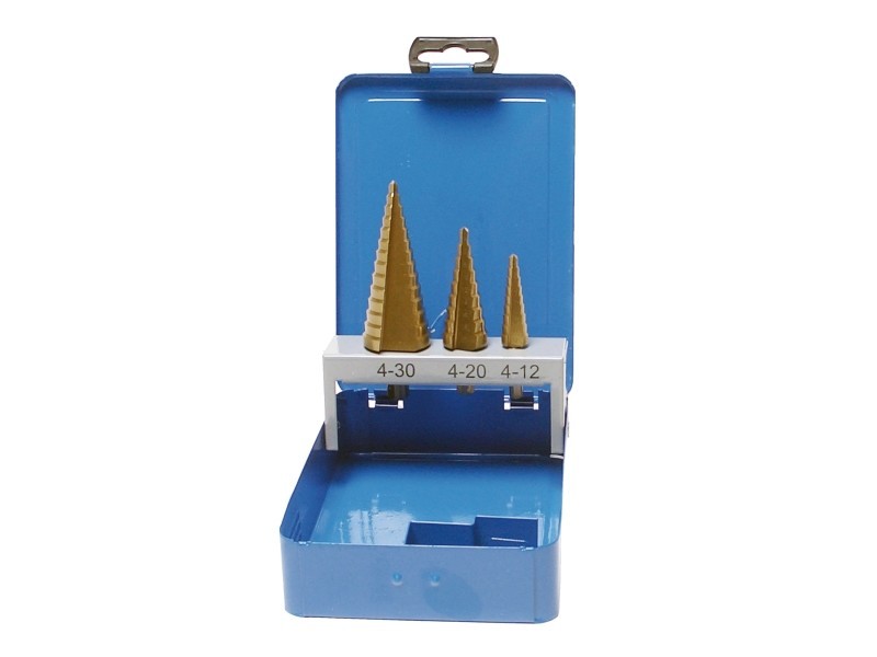 SWSTAHL Stufenbohrersatz, 4-30 mm, 3-tlg. Stufenbohrer-Satz 82415L Image
