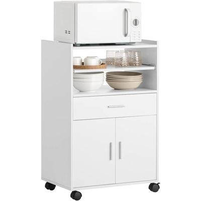 FSB09-W Mikrowellenschrank mit Rollen Küchenschrank Küchenwagen Rollschrank Getränkewagen mit Einer Image