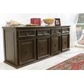 Großes Sideboard Kommode MEXICO KOLONIAL, schwarz-braun kolonialfarben lackiert, Pinie Massivholz