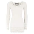 Rosemunde - Long Sleeve Wide LACE Silk Blend TOP - New White