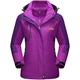 TACVASEN Fleece Jackets Ladies 3-in-1 Systems Jacket Womens Waterproof Ski Winter Jacket Work Warm Thermal Jogging Coat Hood full Zip Sports Windbreaker