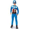 Rubie’s I-610759L captain america Kostüm, Jungen, blau, L-7 à 8 ans-117 à 128 cm