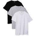 Emporio Armani Men's Pure Cotton 3 Pack V-Neck T-Shirt, Grey/White/Black, S (Pack of 3)