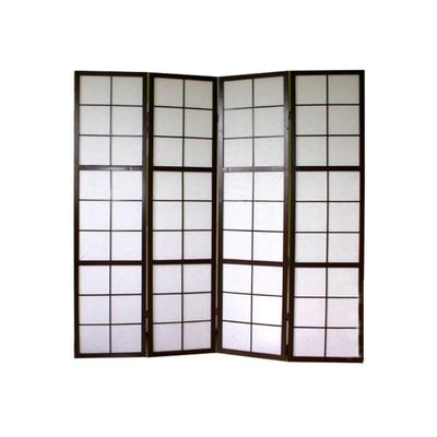 Pegane - Paravent japonais Shoji en bois noir de 4 pans