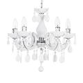 LITECRAFT 5 Light Dual Mount Chandelier Marie Therese White, Chrome, Multi Coloured, Black, Silver Acrylic Bedroom Living Room Ceiling Light White (LED)