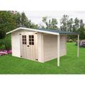 Abri de jardin 13.52m² bois naturel Habrita vd3330.02bn - bois