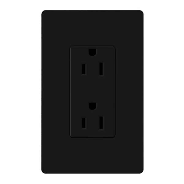 Lutron 61849 - CARS-15-TR-BL CA 15A TAMPER RESIST RECP BLACK Traditional Wall Outlets