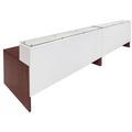 Emerge Glass Top 2-Person Reception Desk w/Drawers & LED Lights - 142"W