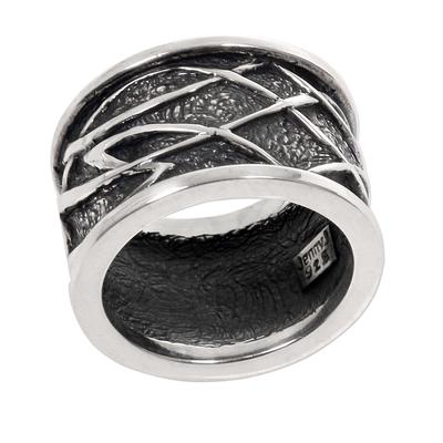 'Jakarta Warrior' - Men's Indonesian Sterling Silver Band Ring