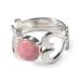 Pink Love,'Handcrafted Heart Shaped Sterling Silver Rhodonite Ring'