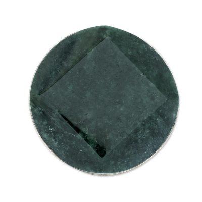 Jade cocktail ring, 'Love's Cycles in Dark Green'