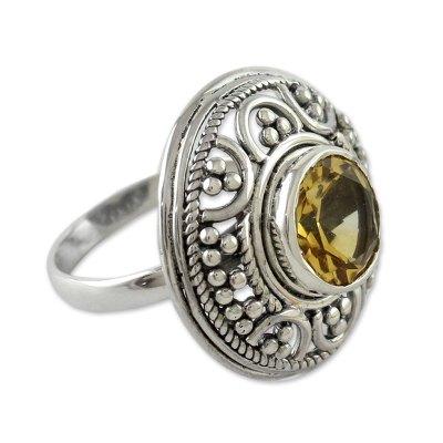 Citrine cocktail ring, 'Dazzle'