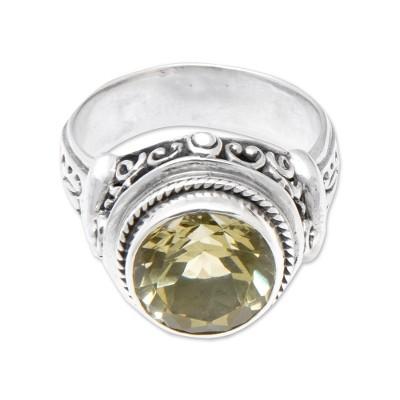 'Mystic Moon' - Sterling Silver and Lemon Topaz Ring
