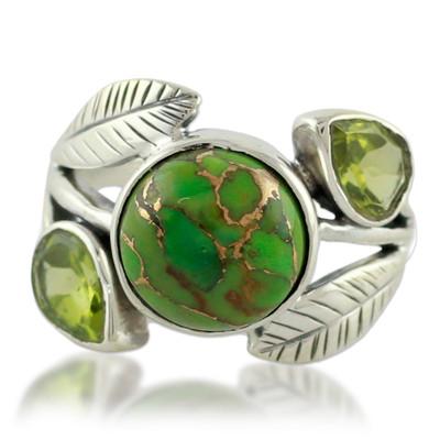 Peridot cocktail ring, 'Green Ivy'