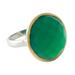 Gold accented green onyx cocktail ring, 'Verdant Allure'