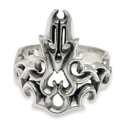 Men's sterling silver ring, 'Tongues of Fire'