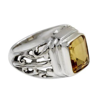 Citrine cocktail ring, 'Savannah Evening'