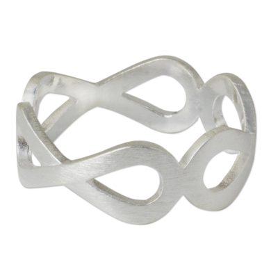 Sterling silver ring, 'Infinity Embrace'