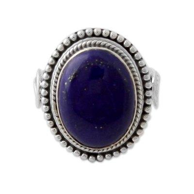 Lapis lazuli cocktail ring, 'Royal Blue Glow'