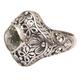 Truth Flower,'Handmade 925 Sterling Silver Prasiolite Cocktail Ring'