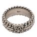Flower Chain,'Chain Style Sterling Silver Band Ring with Flower'