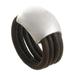 Leather ring, 'Dark Brown Moon' - Leather Silver Designer Ring