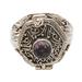 Secret Flame,'Amethyst and Sterling Silver Locket Ring'