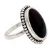 Onyx cocktail ring, 'Mysterious Moon'