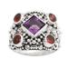 Amethyst and garnet cocktail ring, 'Royal Balinese'