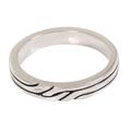 Shiny Minimalist,'Sterling Silver Band Ring with Balinese Minimalist Styling'