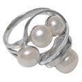 Polarized Pearl,'Handcrafted Balinese Sterling Silver and Cultured Pearl Ring'