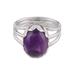 Royal Gleam,'Handmade 925 Sterling Silver Amethyst Cocktail Ring'