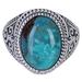Radiant Blue Beauty,'Sterling Silver Cocktail Ring with Reconstituted Turquoise'
