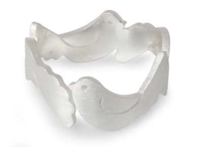 'Doves of Peace' - Sterling Silver Band Ring