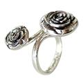 Sterling silver wrap ring, 'Roses'