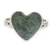 'Love Immemorial' - Unique Heart Shaped Sterling Silver Jade Cocktail Ring