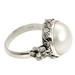 'Bridal Moon' - Pearl and Sterling Silver Floral Ring