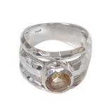 Yellow Mosaic,'Sterling Silver Yellow Citrine Cocktail Ring from Indonesia'