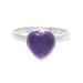 Gemstone Heart,'Heart-Shaped Amethyst Cocktail Ring from India'