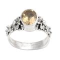 Wayside Flower,'One Carat Citrine Cocktail Ring in Sterling SIlver'