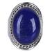 Captivating Blue,'Lapis Lazuli Sterling Silver Ring Handmade in India'