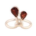 'You and Me' - India Sterling Silver and Garnet Ring Birthstone Jewelry