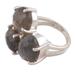 Bold Trio,'Labradorite and Sterling Silver Multi Stone Ring from India'