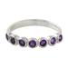 Garland of Joy,'Modern Sterling Silver and Amethyst Anniversary Ring'