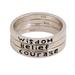 Wisdom Belief Courage,'3 Inspirational Balinese Sterling Silver Stacking Rings'