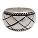 Queen Weave,'Artisan Crafted Sterling Silver Women's Band Ring from Bali'