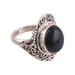 Magical Allure,'Handcrafted Black Onyx Cocktail Ring from India'