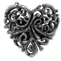 Vine Heart,'Sterling Silver Cocktail Ring Heart Shape from Mexico'