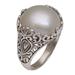 Palatial Dreams,'Cultured Mabe Pearl and Sterling Silver Domed Ring from Bali'