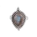 Drops of Love,'Handmade 925 Sterling Silver Labradorite Cocktail Ring India'